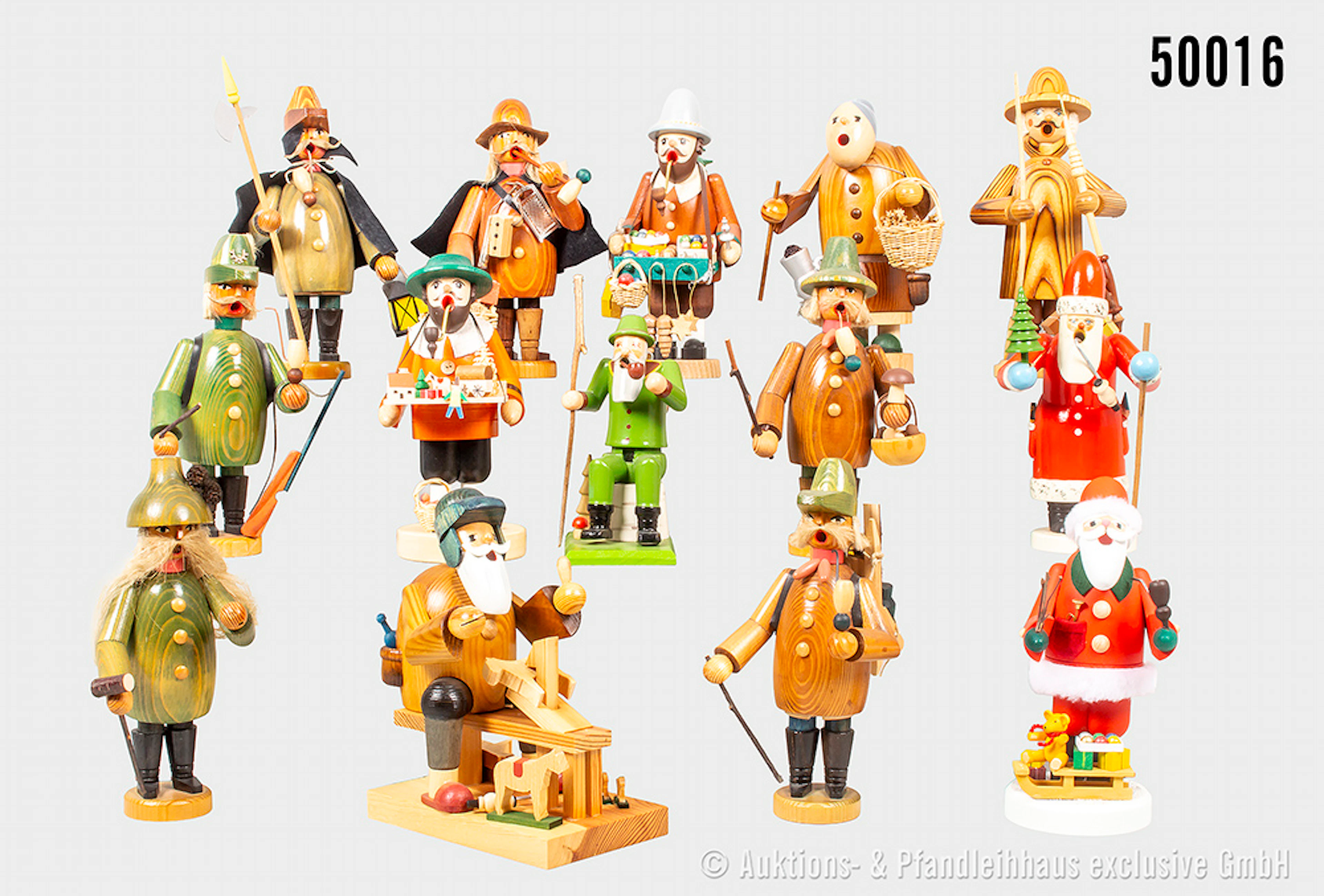 Großes Konvolut Räuchermänner, Holz, farbig gefasst, dabei KWO, RG