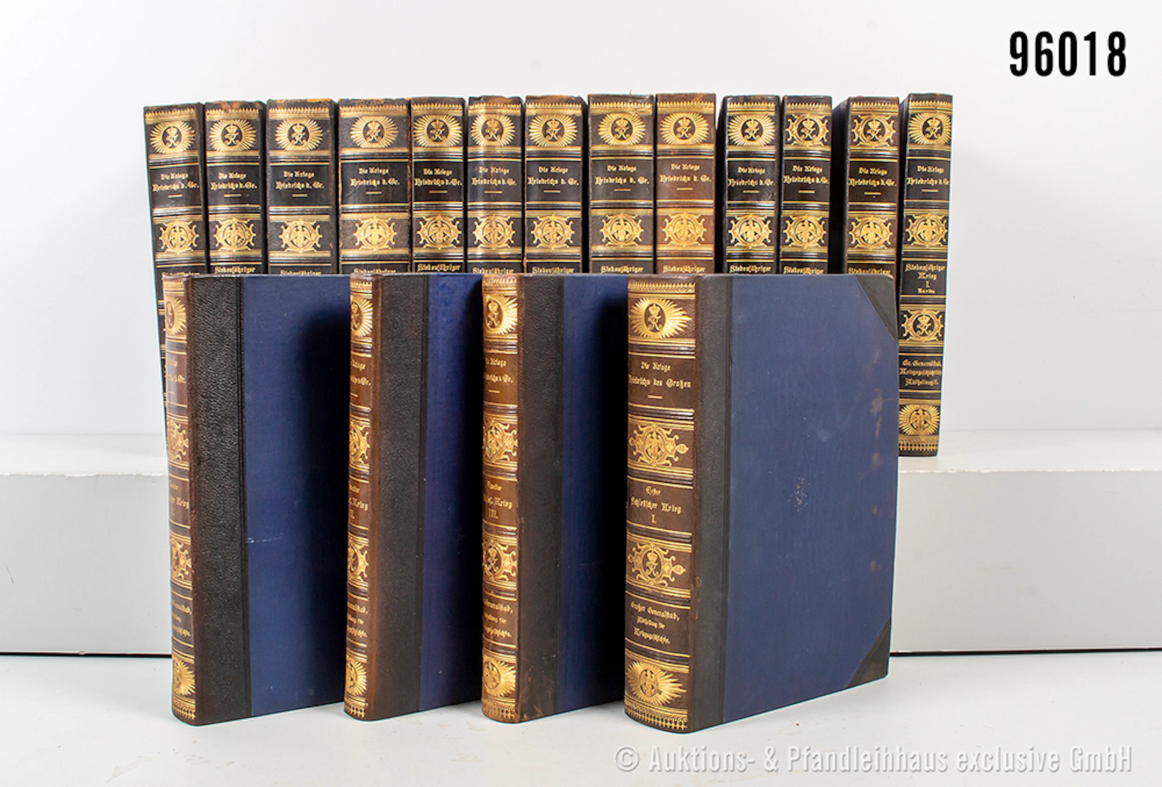 Konv. 17 Bücher, Halblederausführung, Die Kriege Friedrichs des Großen