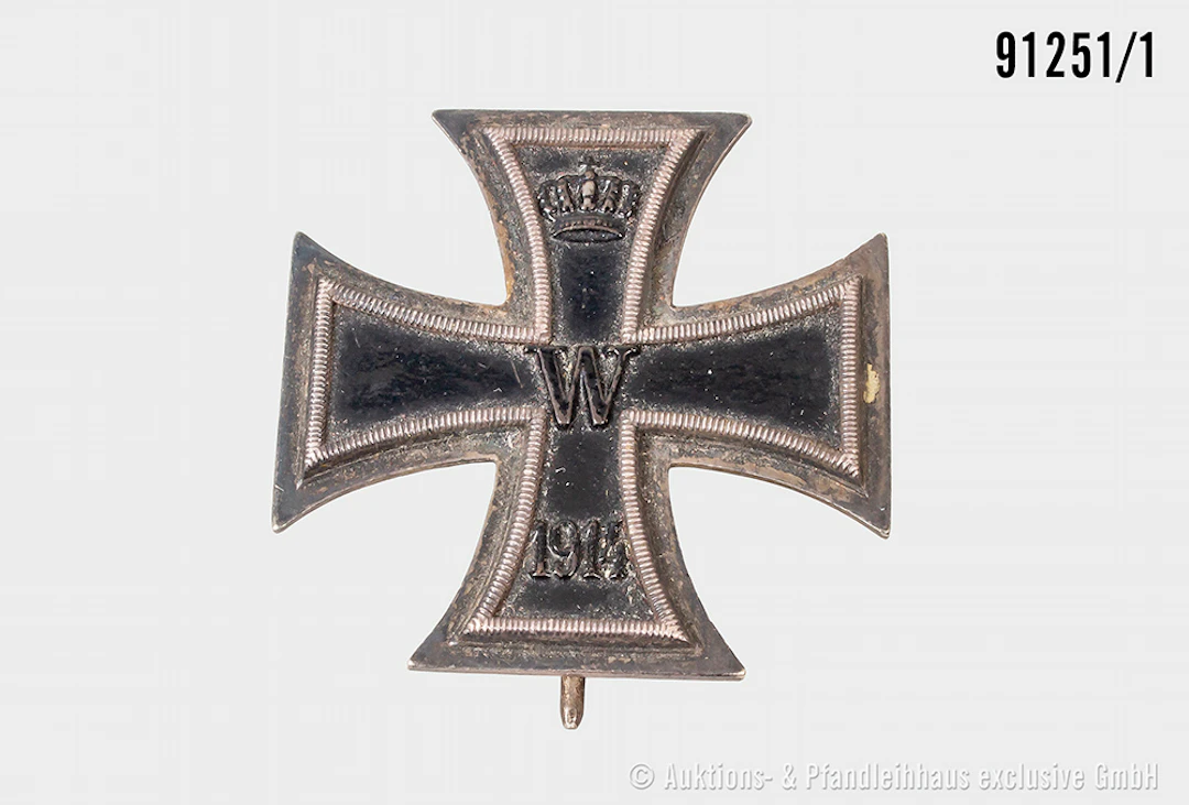 EK 1 1914, Hersteller "S-W" auf der Nadel, guter Zustand mit Altersspuren