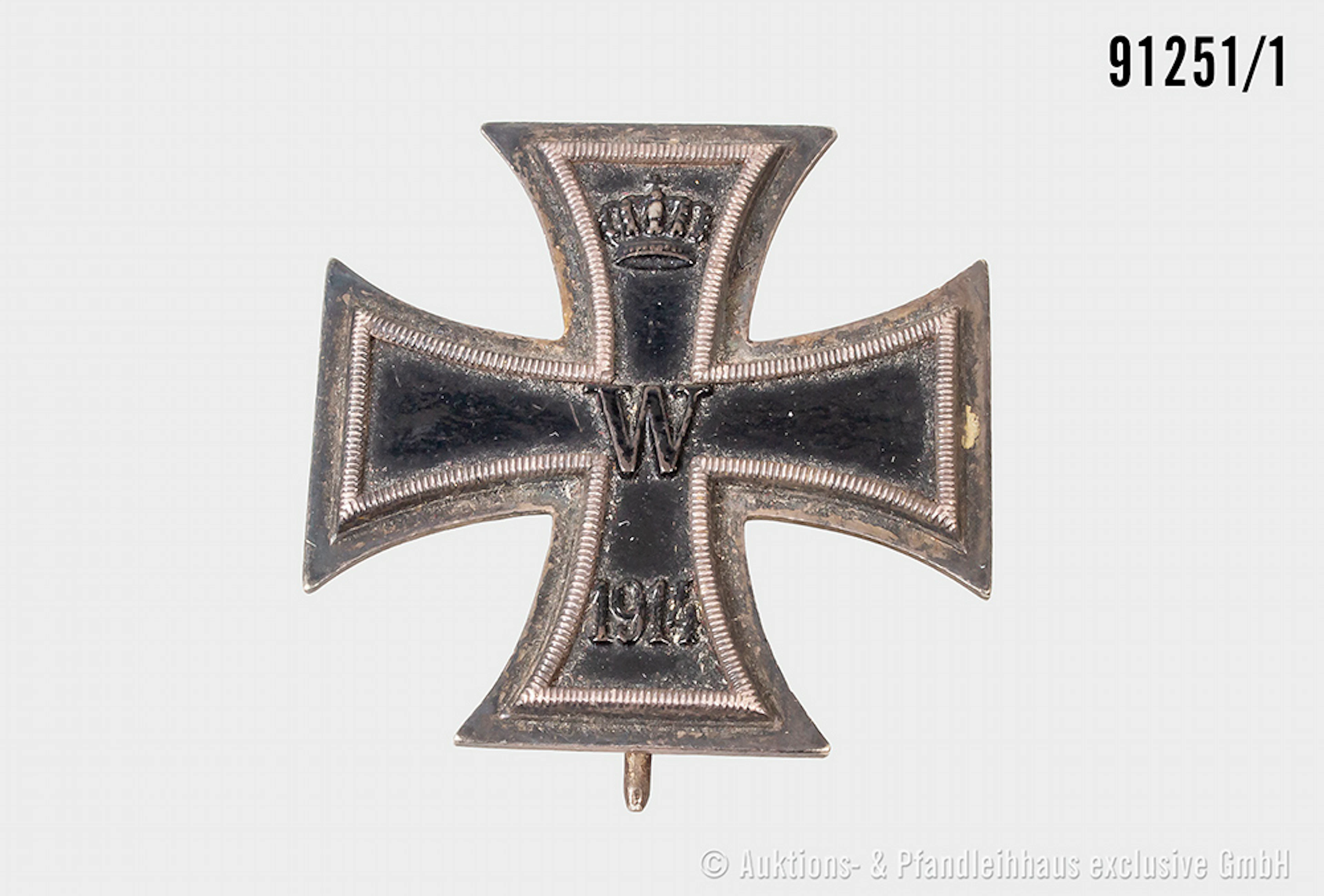 EK 1 1914, Hersteller "S-W" auf der Nadel, guter Zustand mit Altersspuren