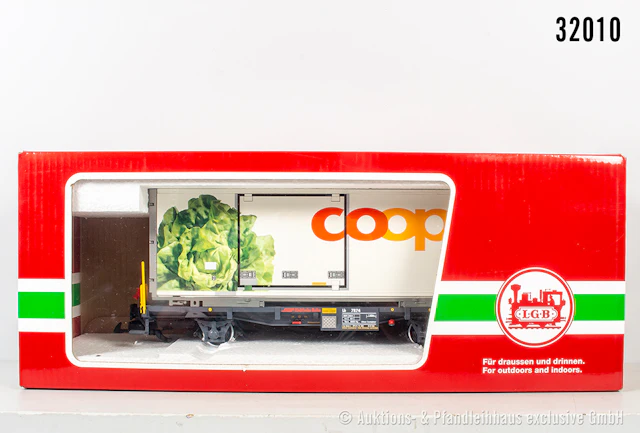 LGB Spur 2m: 45899 Containerwagen, RhB, ?Coop mit Salat?, Z 1-2, OVP