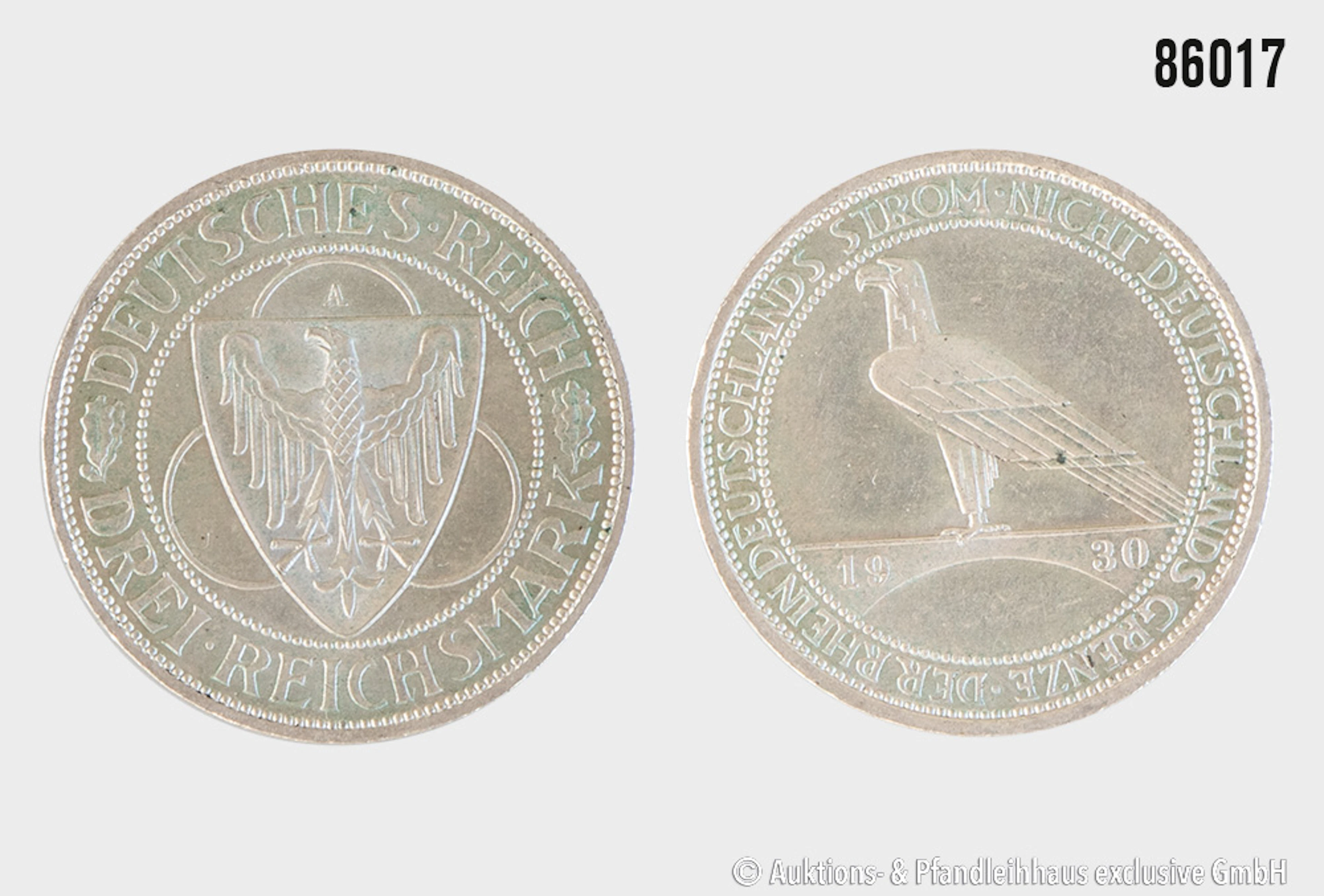Weimarer Republik 3 Reichsmark 1930 A Der Rhein Deutschlands Strom