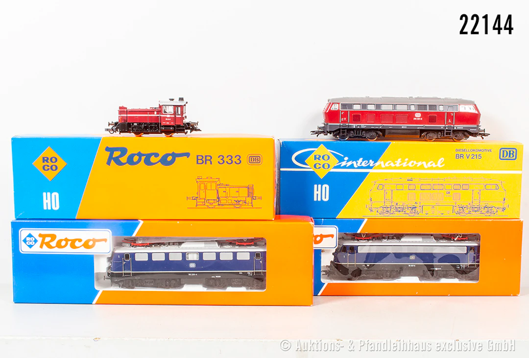 4x Roco H0, DB: 2x Diesellok: 04163A, BN 333 111-3 & 4151A, BN 215