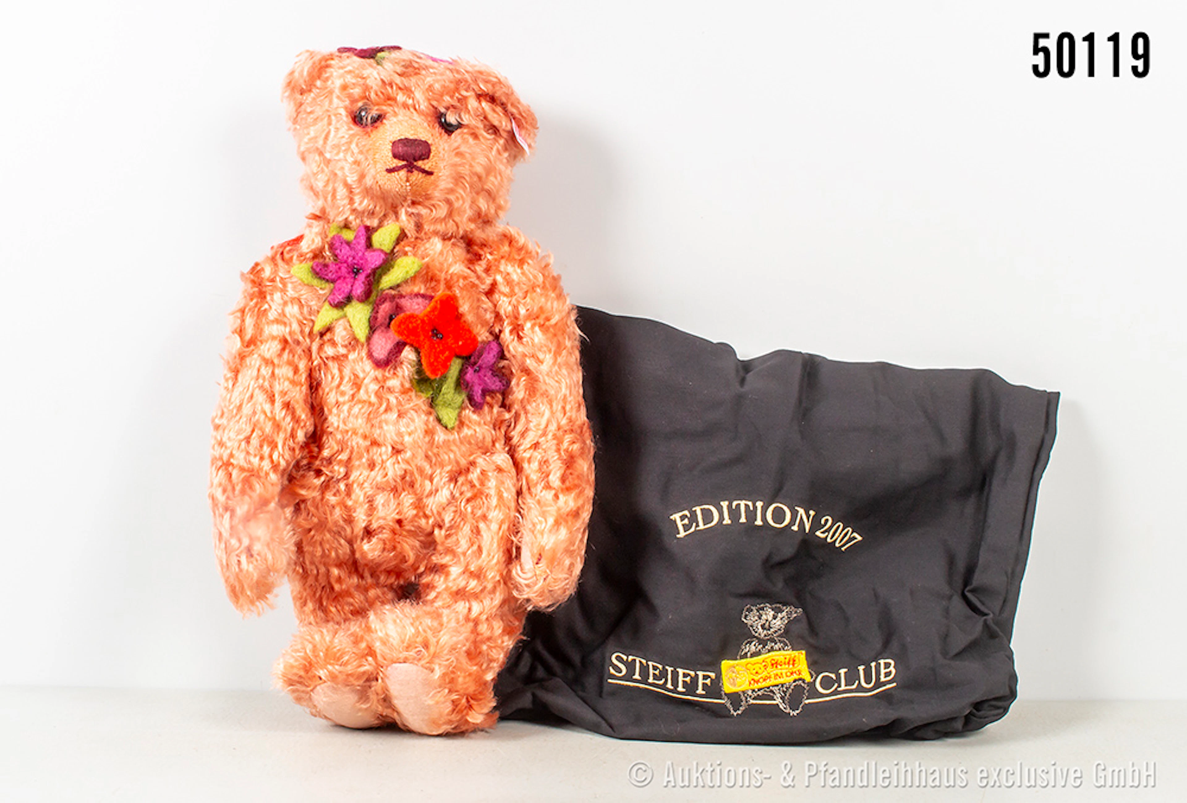 Steiff Club Edition 2007 Nr. 420771 "Marianne Meisel Teddybär", rosenholzfarbene