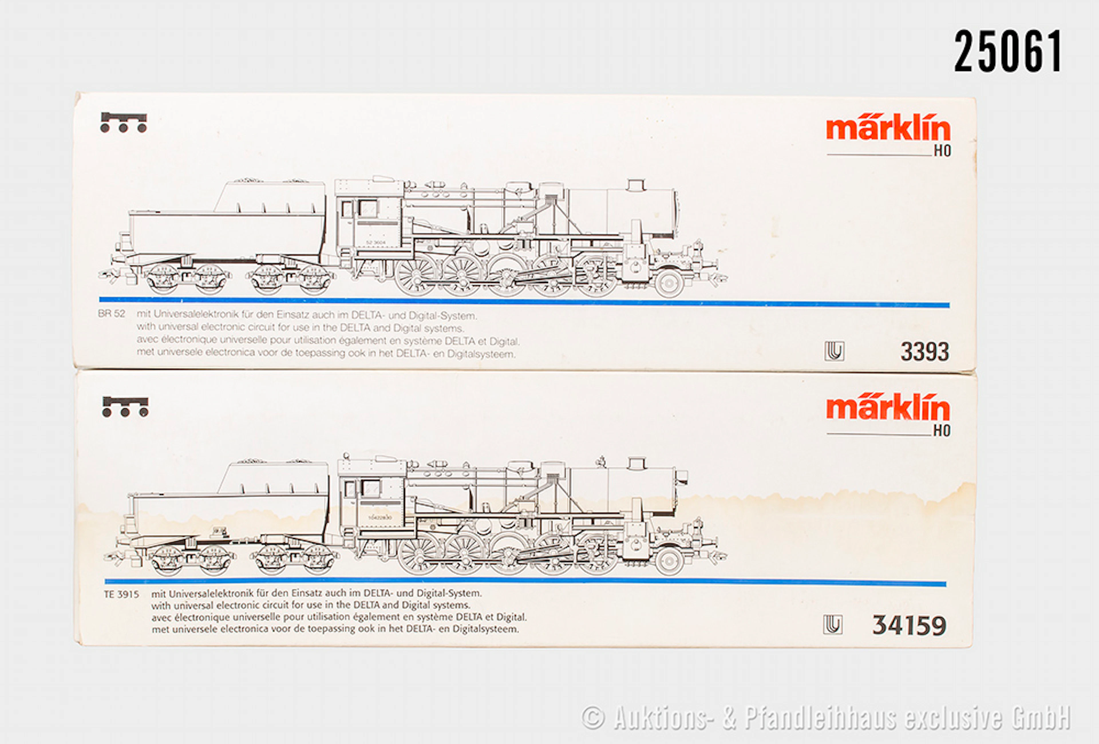 2x Märklin digital H0, Dampflok: 34159, CCCP, BN T3-5293 & 3393, DRG