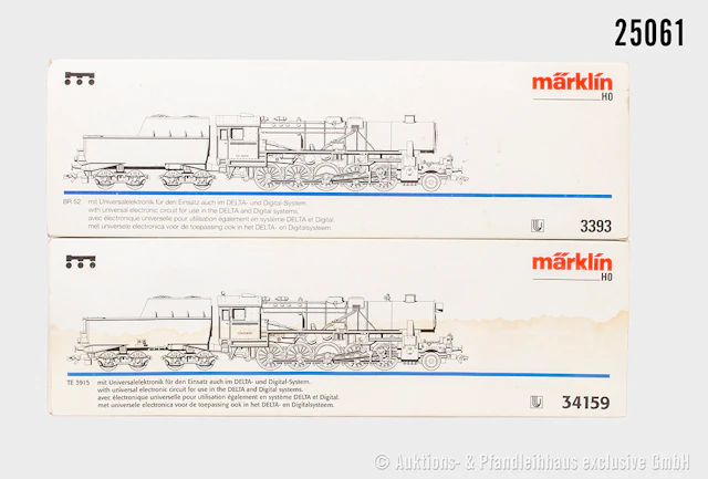 2x Märklin digital H0, Dampflok: 34159, CCCP, BN T3-5293 & 3393, DRG