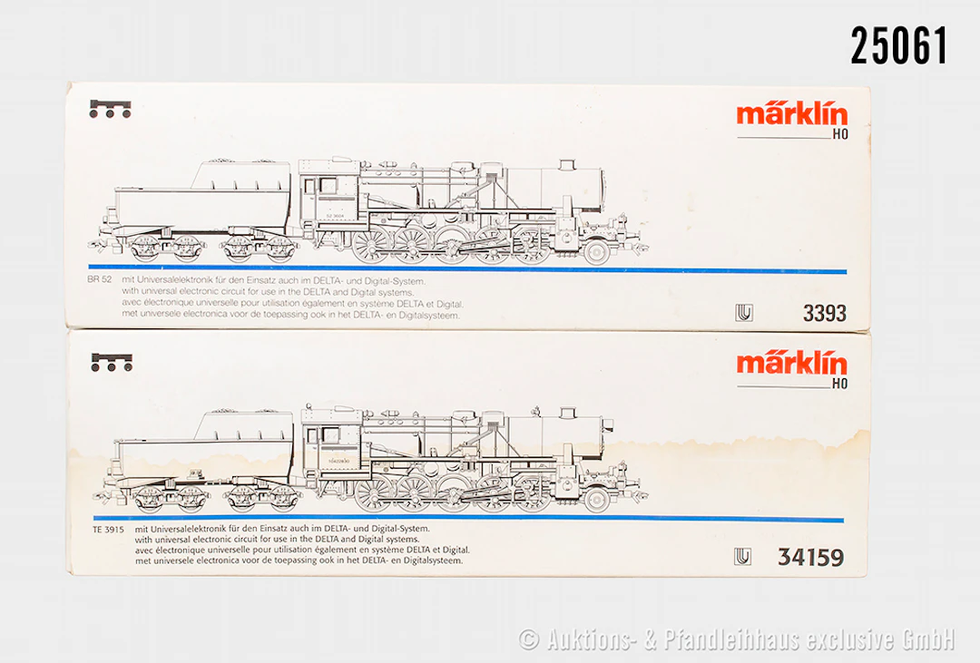 2x Märklin digital H0, Dampflok: 34159, CCCP, BN T3-5293 & 3393, DRG