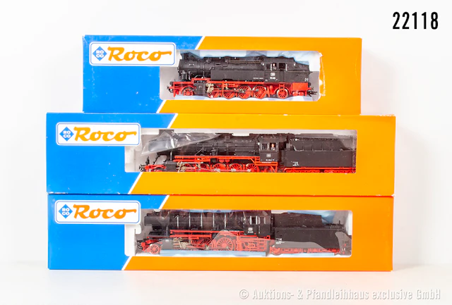 3x Roco H0, Dampflok, DB: 43320, BN 93 682, (n.A.d.E. digital) & 43288