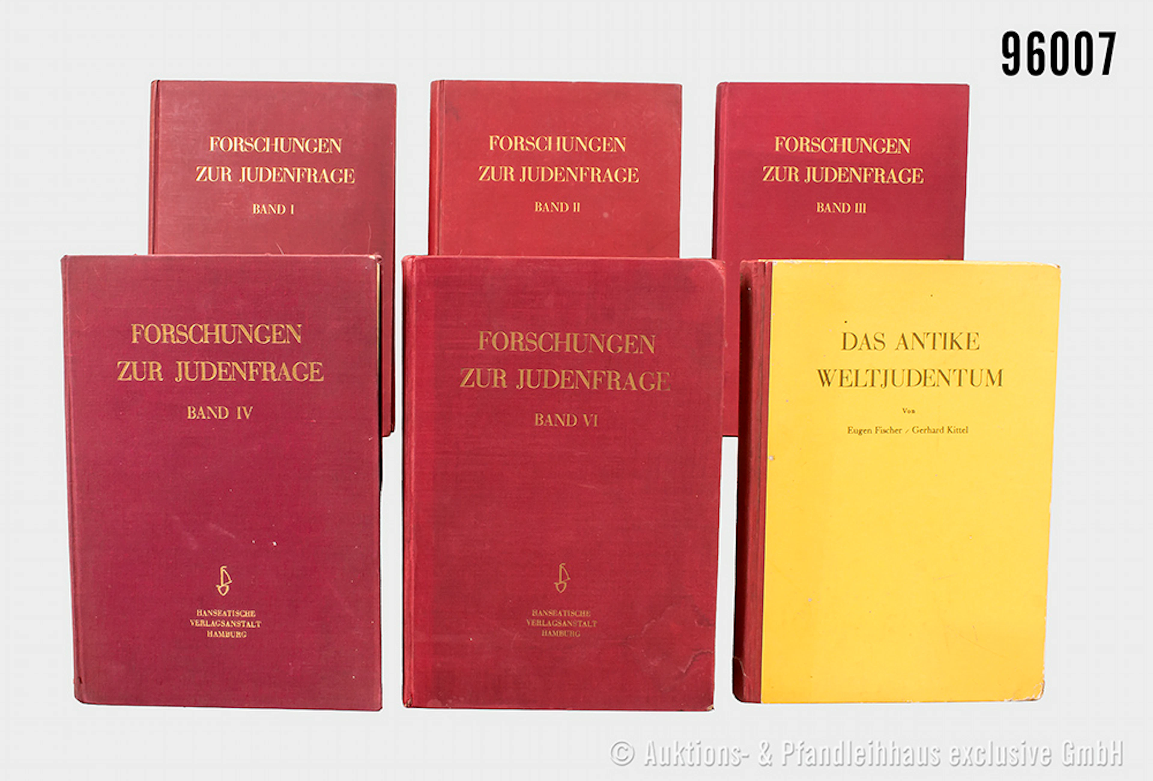 Konv. 6 Bücher aus der Reihe "Forschungen zur Judenfrage", Band I