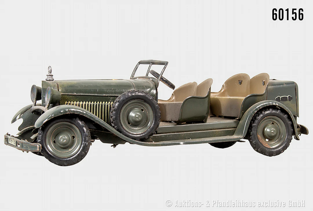 Tipp-Co WH 164 Kübelwagen, Blech, L ca. 23,5 cm, , Uhrwerk intakt