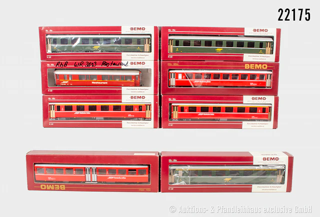 Bemo H0m: 8x Personenwagen, RHB, Z 1-3, OVP