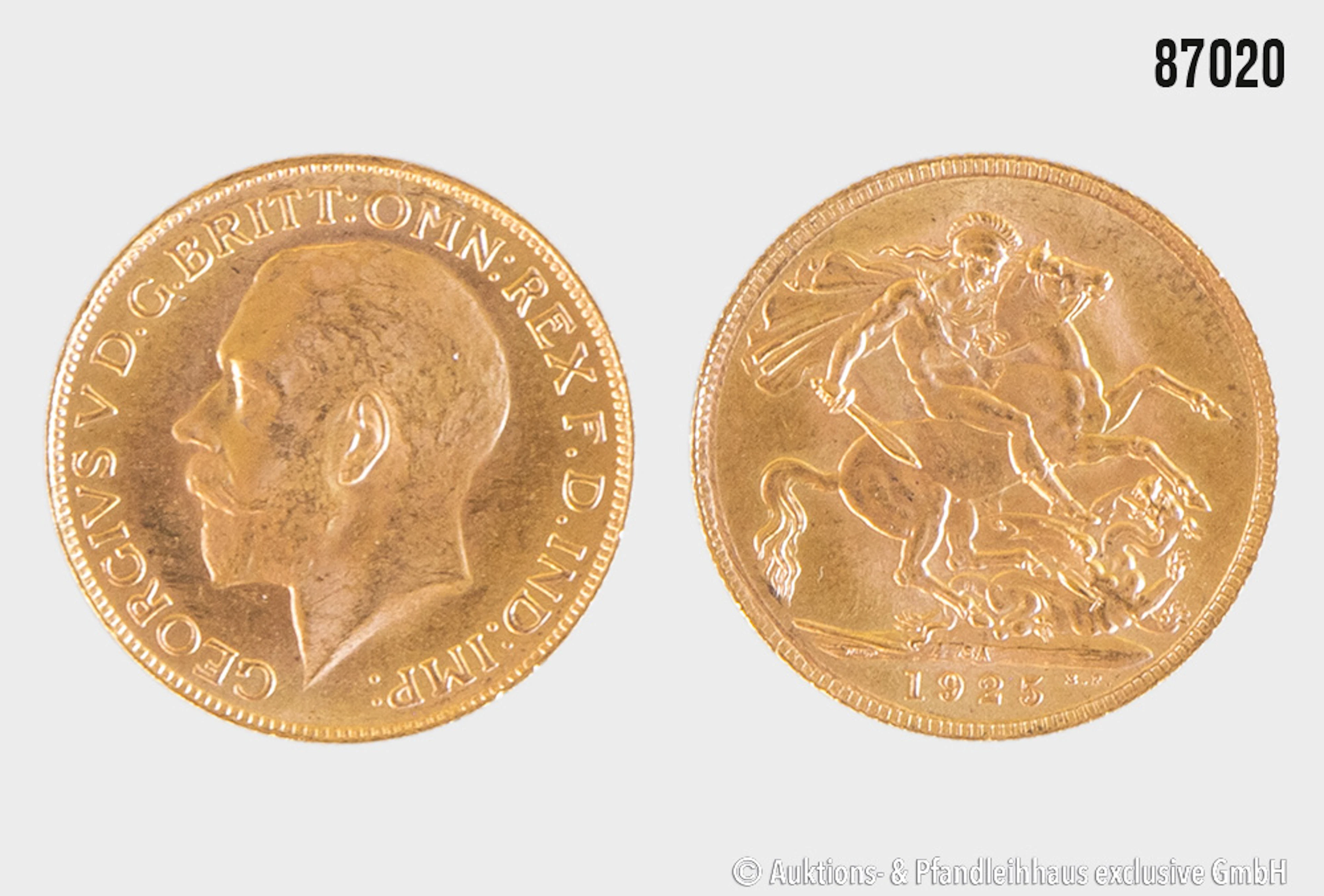 Großbritannien 1 Sovereign 1925, Gold 916, 8,00 g, Zust. ss-vz