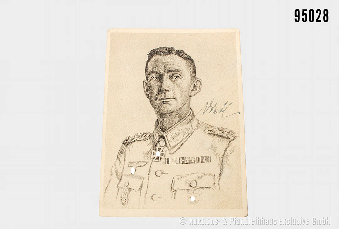 Postkarte General der Gebirgstruppen Eduard Dietl, Vorderseite mit