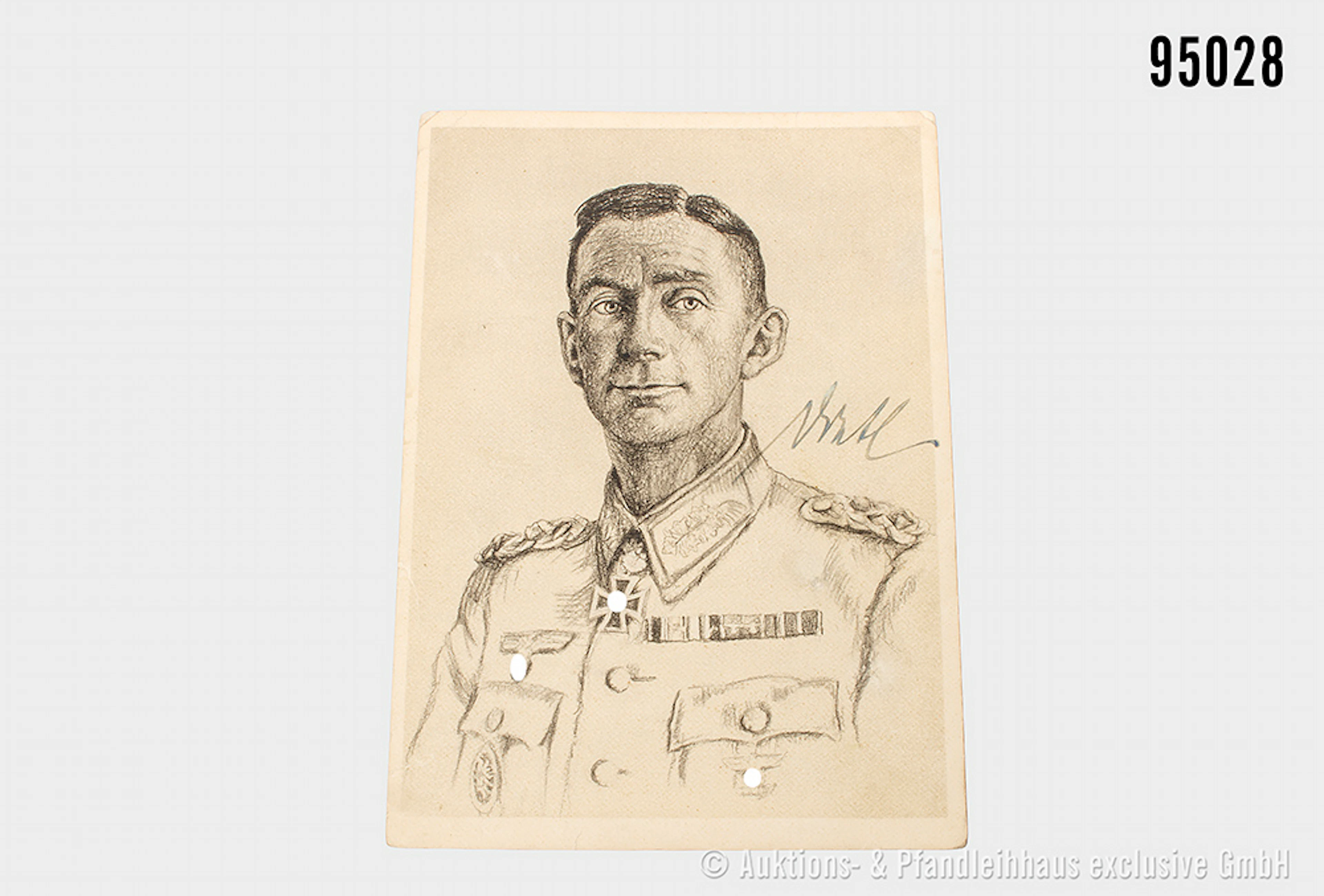 Postkarte General der Gebirgstruppen Eduard Dietl, Vorderseite mit