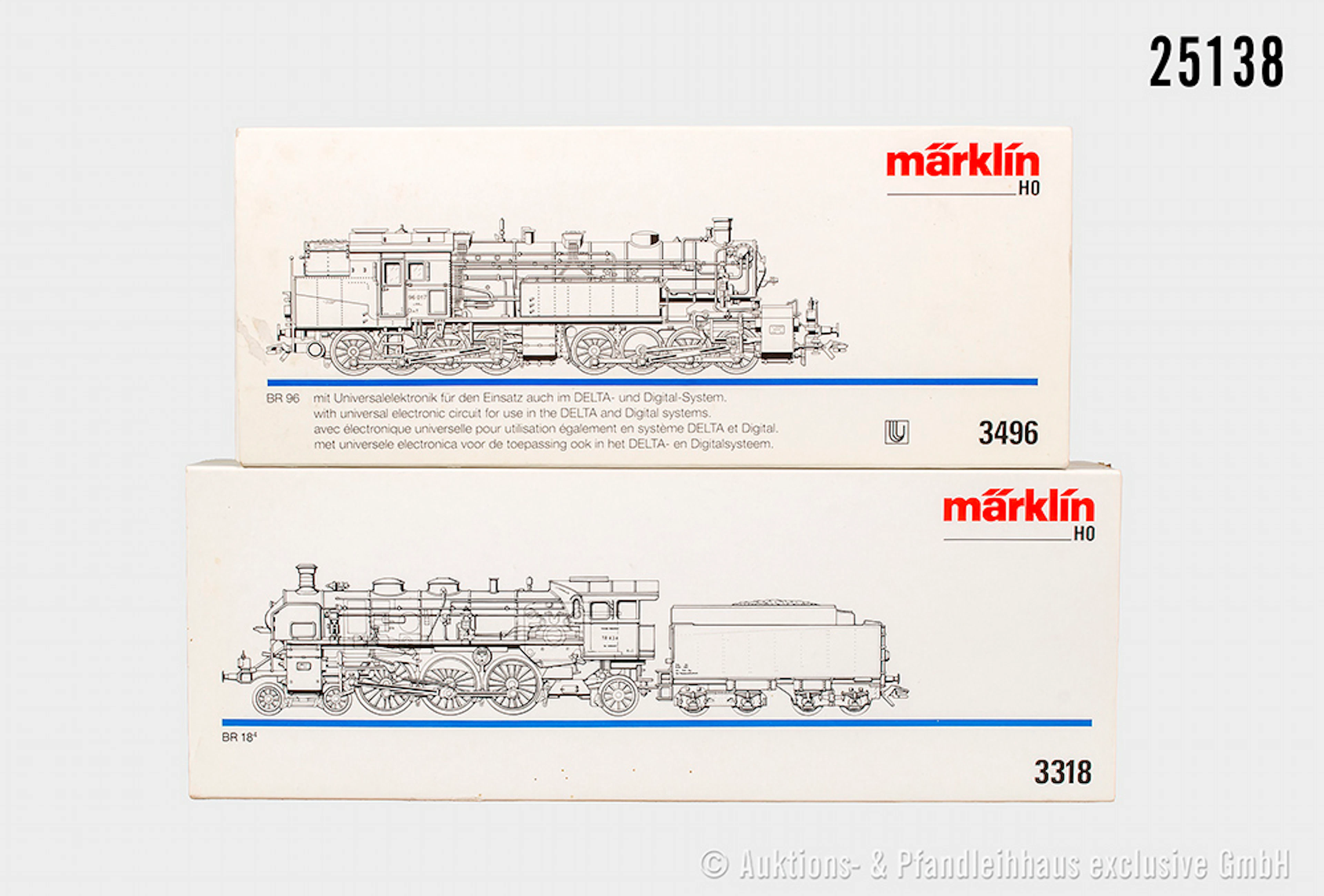 2x Märklin digital H0 Dampflok, DRG: 3318, BN 18 434 & 3496, BN 96