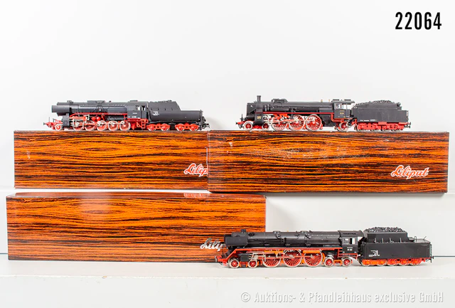 3x Liliput H0 Dampflok, DRG/DB: BN 18 316 & 10503, BN 05003 & BN 42