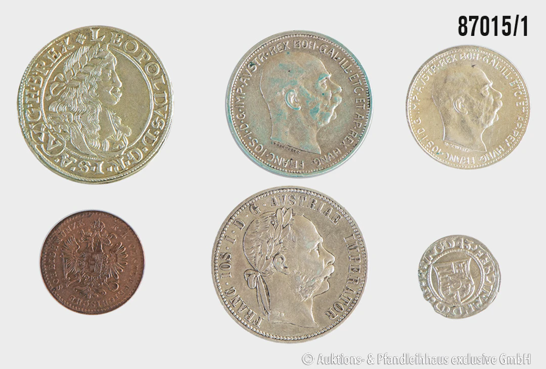 Österreich Ungarn Konvolut, 1x Denar 1543 Ferdinant I, Silber, 0,51