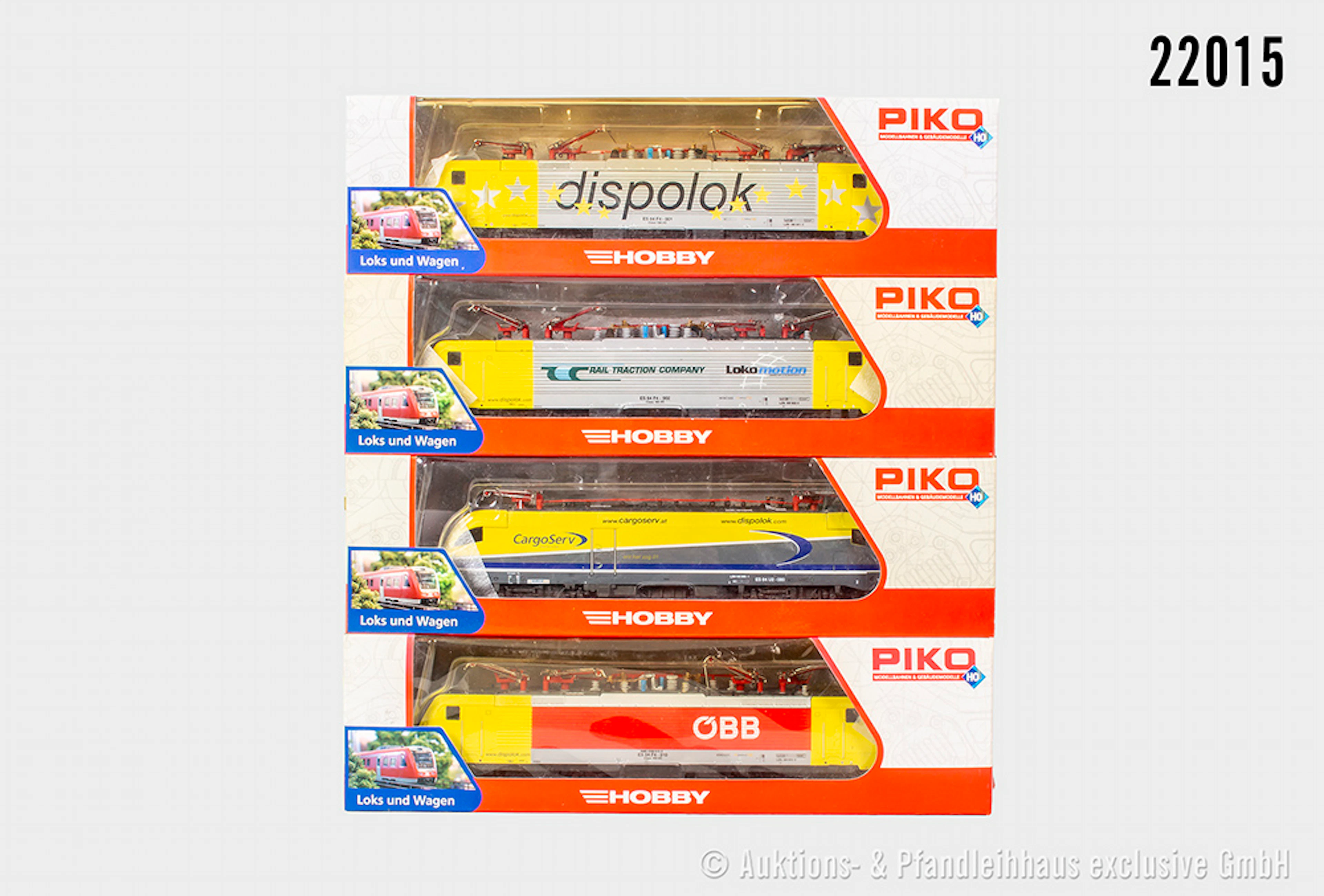 4x Piko H0 E-Loks, Dispoloks ES64: 57453, BN 189 902-0 & 57456, BN
