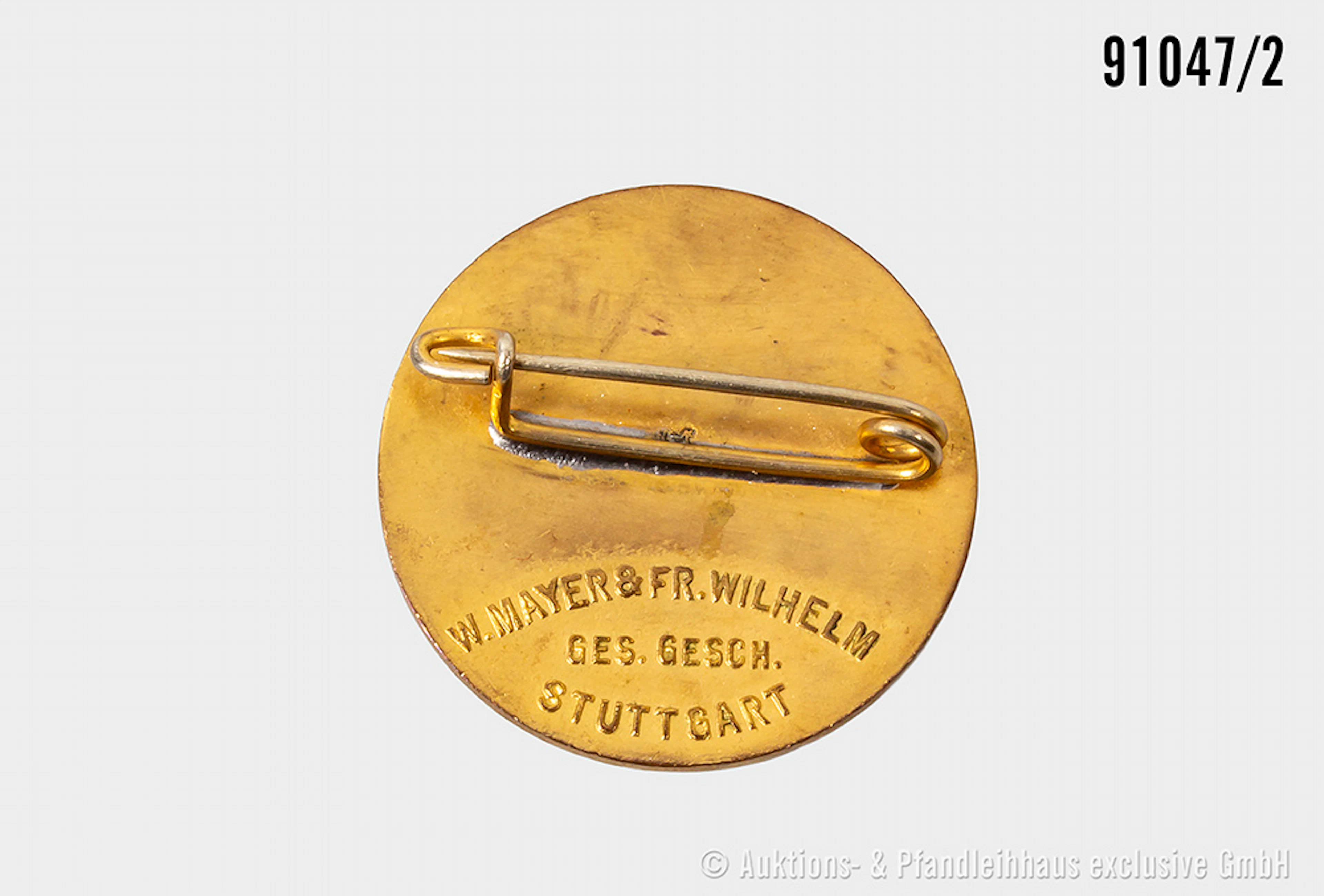 Konv. Württemberg, Charlottenkreuz mit Miniatur im beschädigten Etui