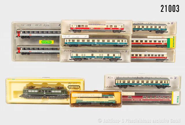 Trix Spur N Personenzug: 12056 E-Loks, DB, BN 151 025-4 & Diesellok