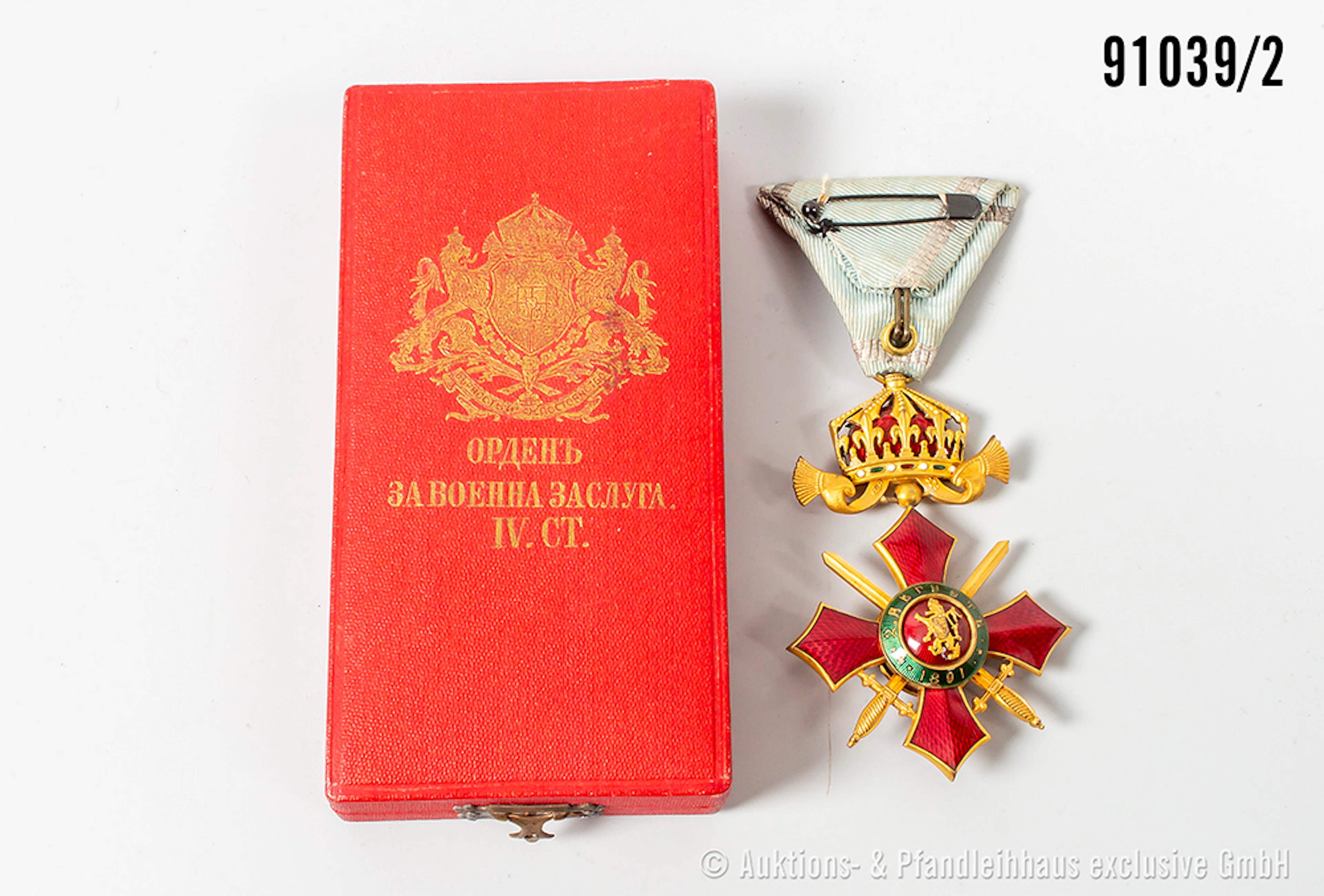 Bulgarien, Militärverdienstkreuz 4. Kl., im Etui, guter Zustand, teilw.
