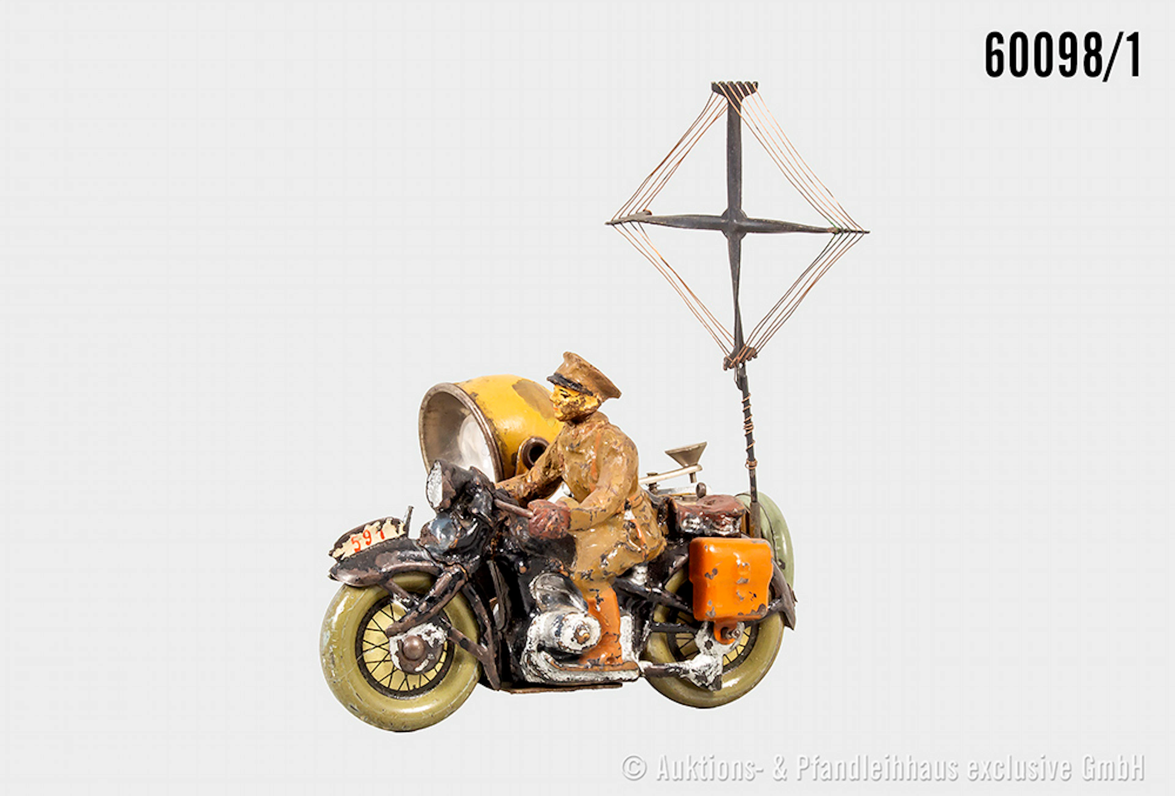 Elastolin Kradmelder 591, Funkantenne, Morse und Suchscheinwerfer