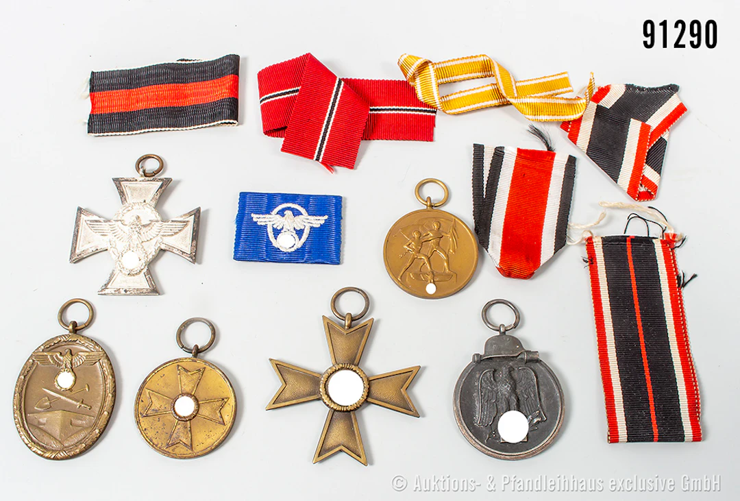 Konv. Ostmedaille, Schutzwall-Ehrenzeichen, KVK 2. Klasse, KVK Medaille