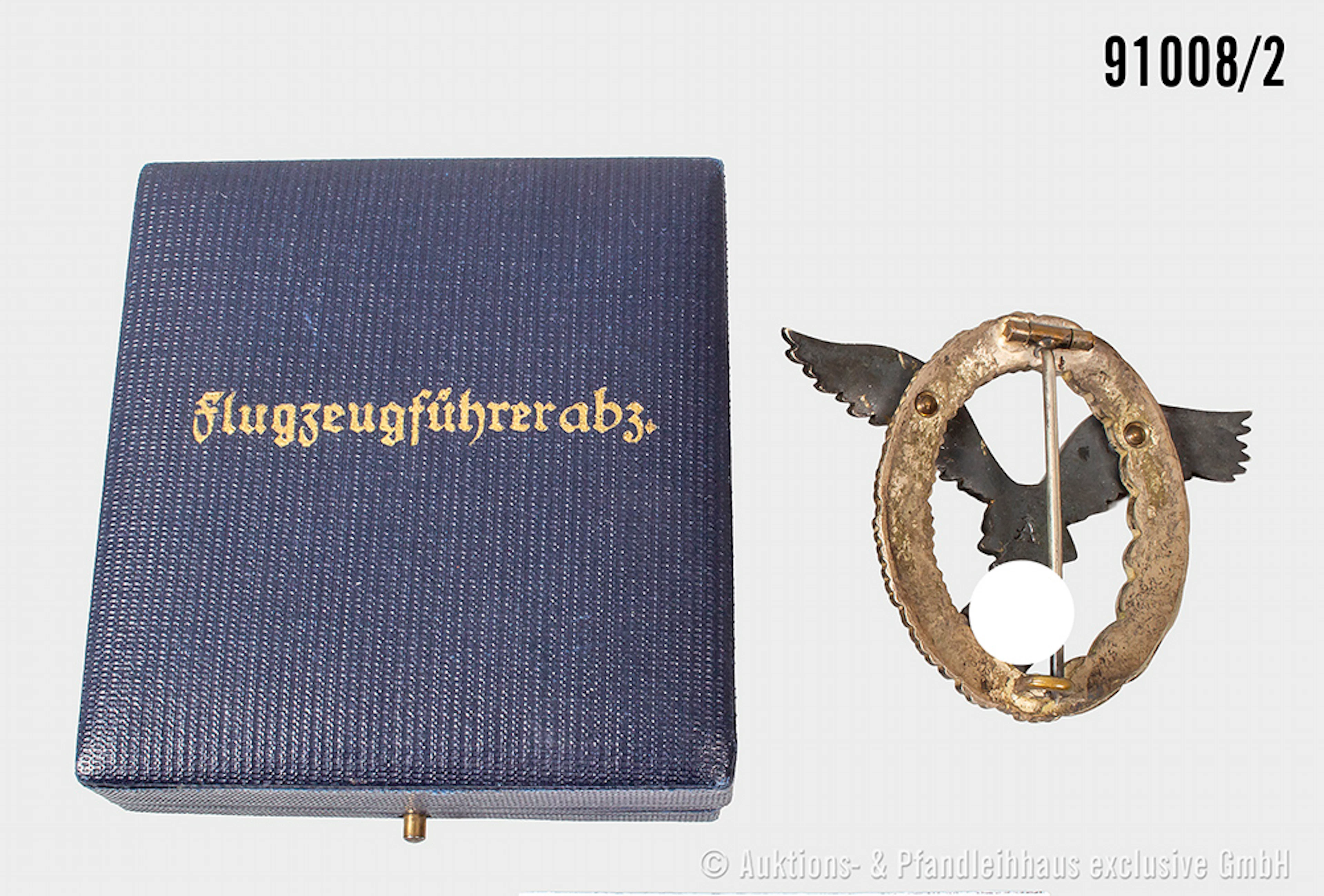 Flugzeugführerabzeichen, Buntmetall-Ausführung, Hersteller "A", im