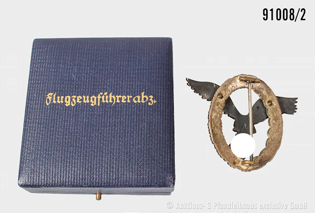 Flugzeugführerabzeichen, Buntmetall-Ausführung, Hersteller "A", im