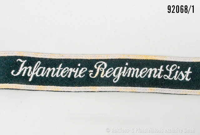 Ärmelband für Mannschaften "Infanterie-Regiment List", L ca. 45 cm
