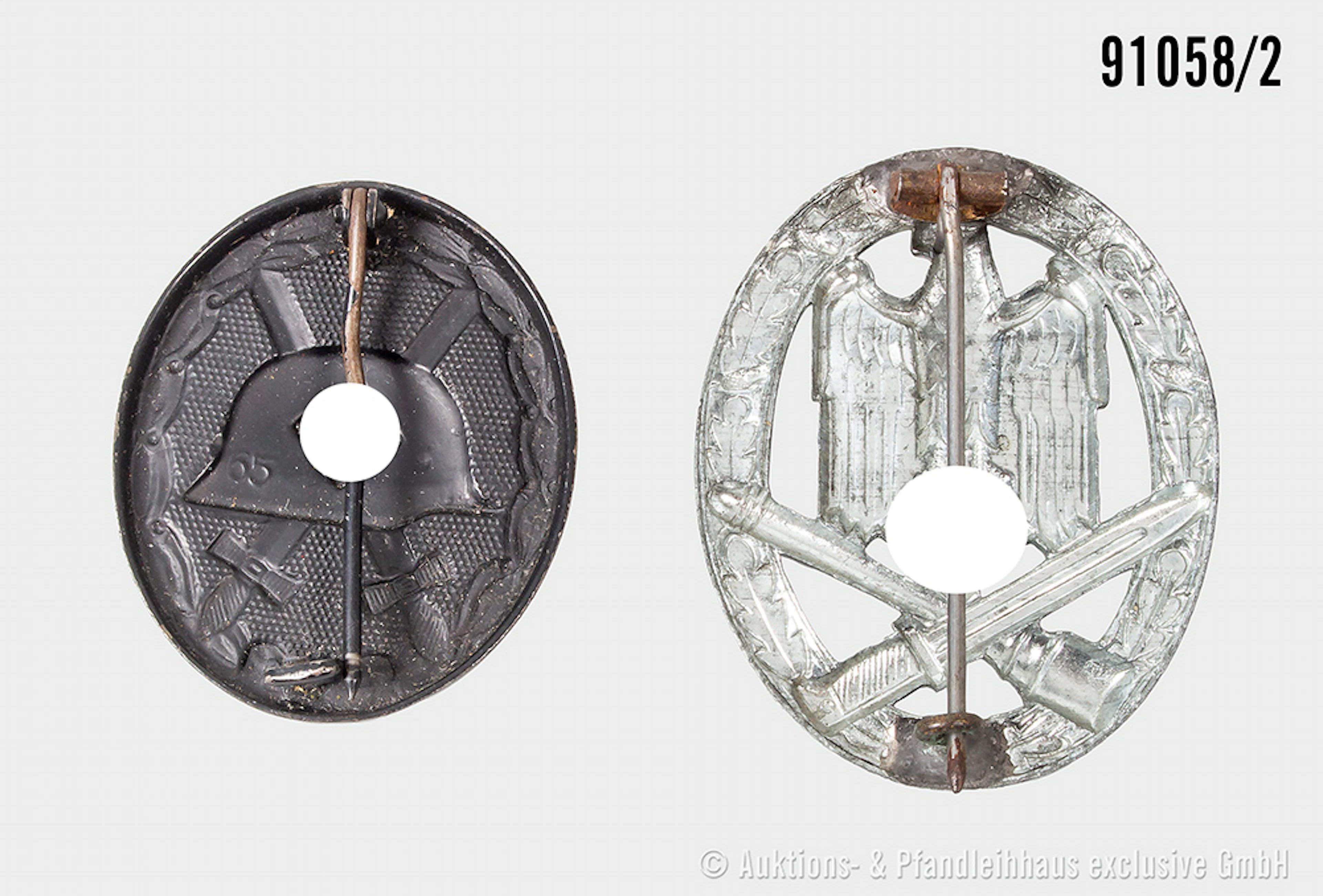 Konv. Allgemeines Sturmabzeichen, hohle Zinkausführung und VWA Schwarz