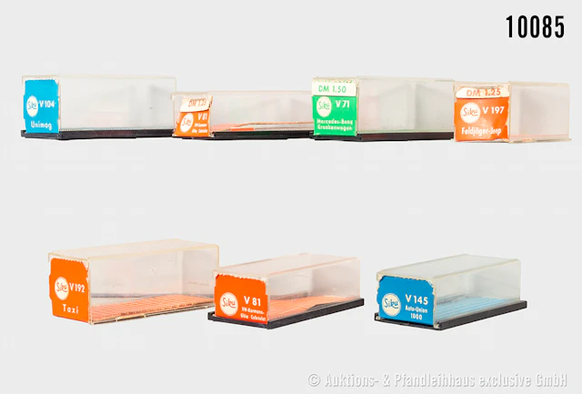 Siku Plastik originalverpackungen, dabei für V 71 Mercedes-Benz Krankenwagen