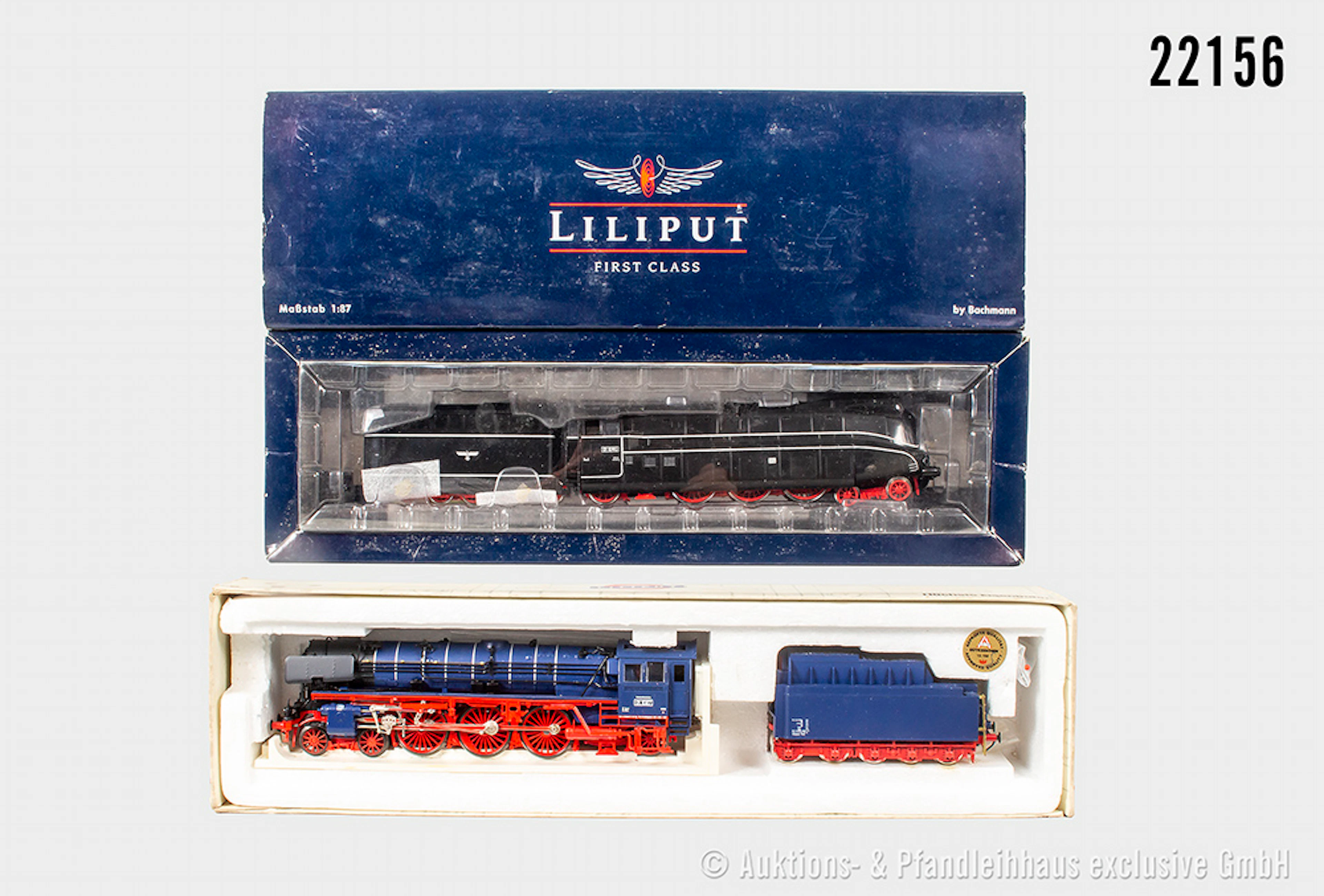 2x Liliput H0 Dampflok: 1010, DB, BN 01 1087 & 111113, DRG, BN 01