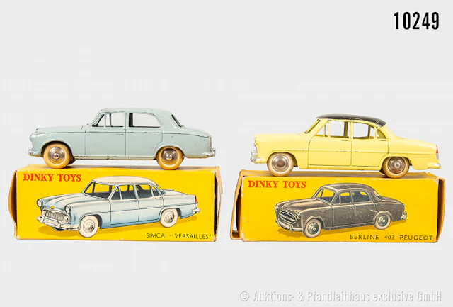 Dinky Toys Modellfahrzeuge 2 4B Berline 403 Peugeot und 24 Z Simca
