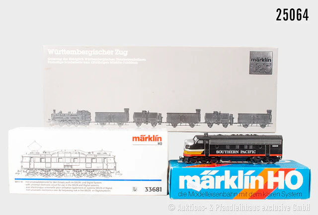 Märklin H0: 4129 Diesellok, SP, BN 6329 & 33681 E-Lok, DRG, BN E18