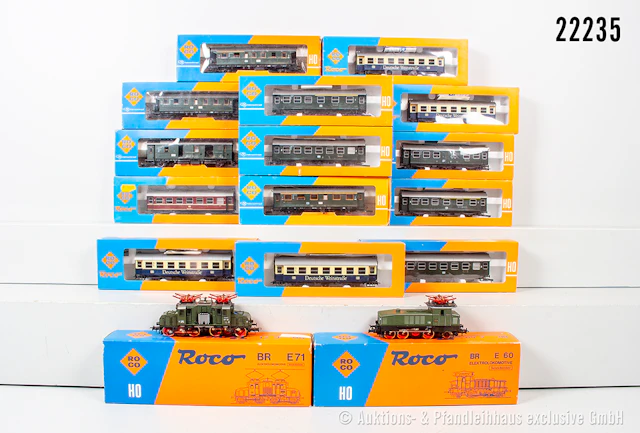 Roco H0 Personenzug: 04196A E-Lok, DRG, BN E71 33 & 04129B E-Lok