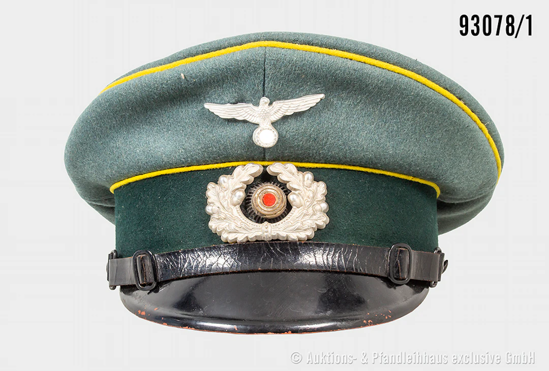 Schirmmütze für Mannschaften der Nachrichtentruppe, komplett mit Effekten