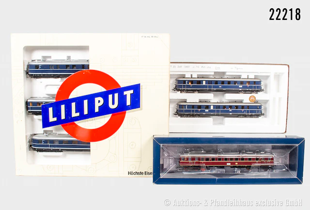 3x Liliput H0 Diesel Triebzug DB: 133023, BN VT 62 994 & 12503 2 tlg.