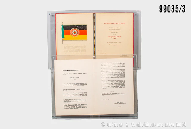 DDR Volkspolizei Ehrenbanner "Volkspolizei-Kreisamt Forst", komplett