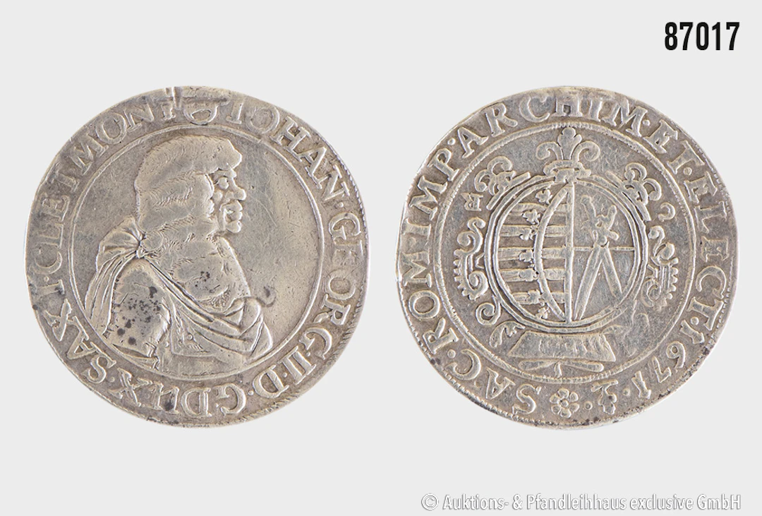 Sachsen Taler 1671 Johann Georg II, Münzmeister: Constantin Rothe