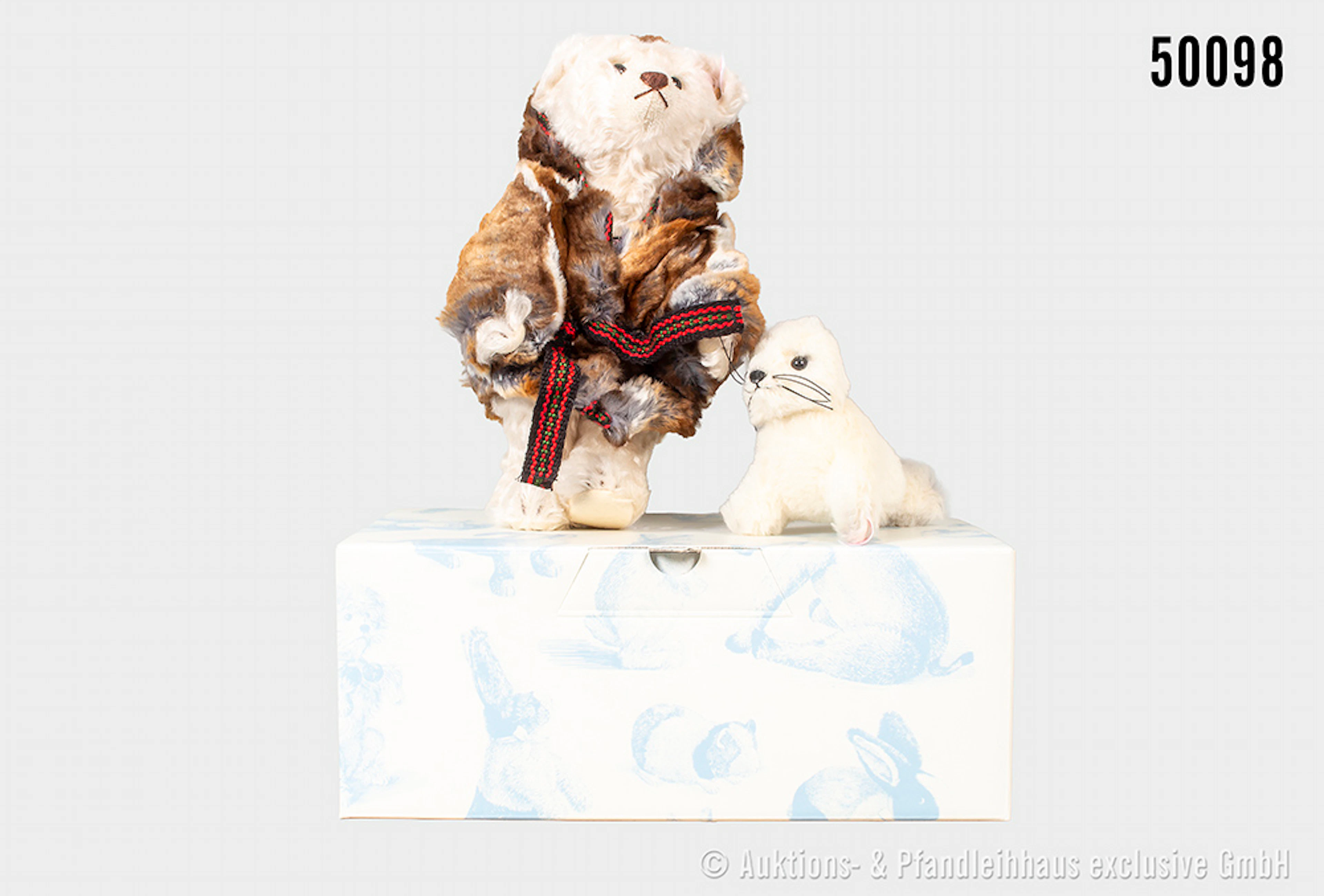Steiff Set Eskimo mit Robbe, Mohair/ Webplüsch, KF Nr. 036095, limitierte