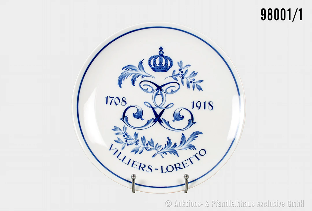 Meißen-Regimentsteller vom Infanterie-Regiment 106 "1708-1918 Villiers-Loretto"