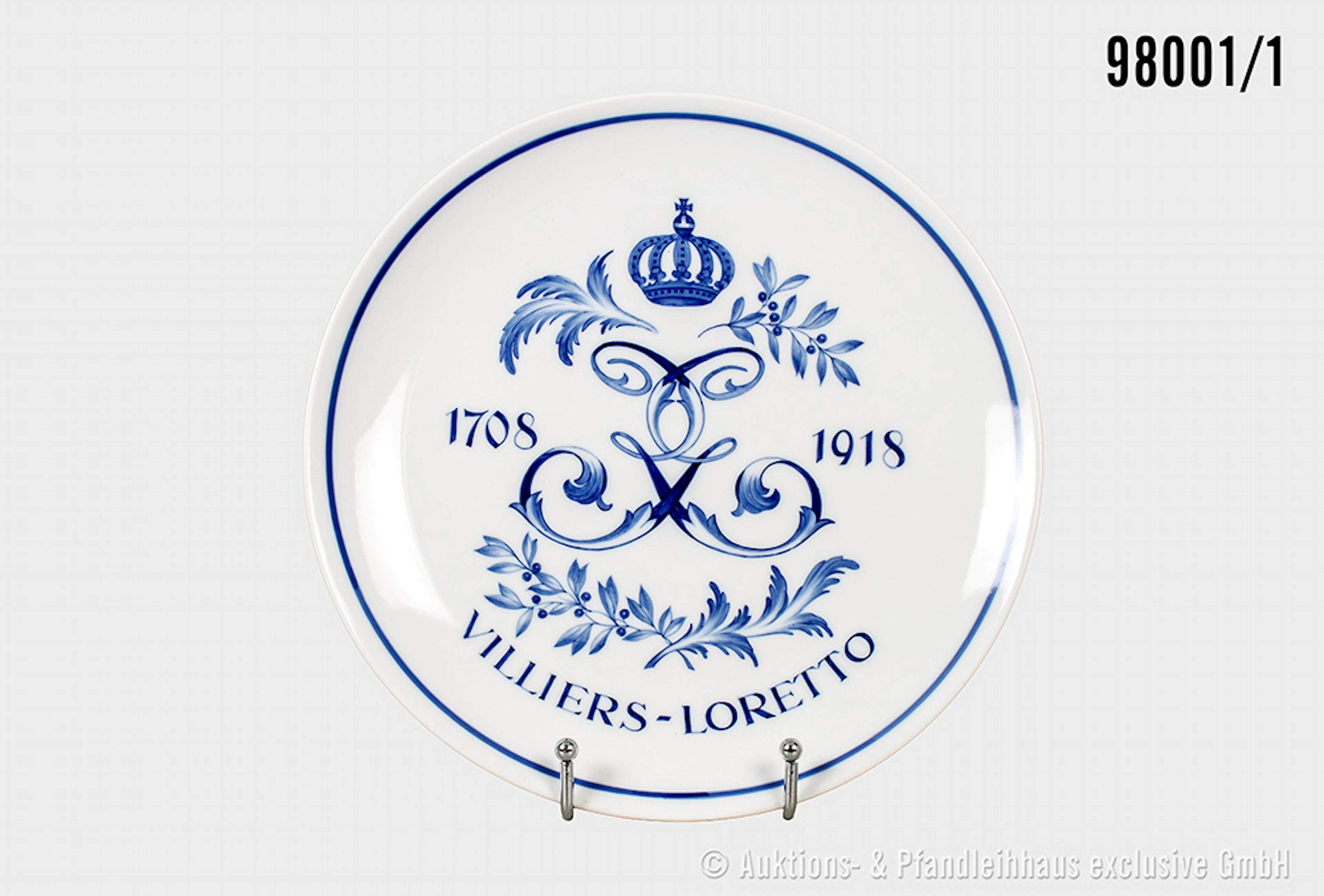 Meißen-Regimentsteller vom Infanterie-Regiment 106 "1708-1918 Villiers-Loretto"