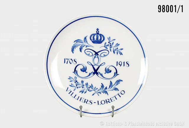 Meißen-Regimentsteller vom Infanterie-Regiment 106 "1708-1918 Villiers-Loretto"