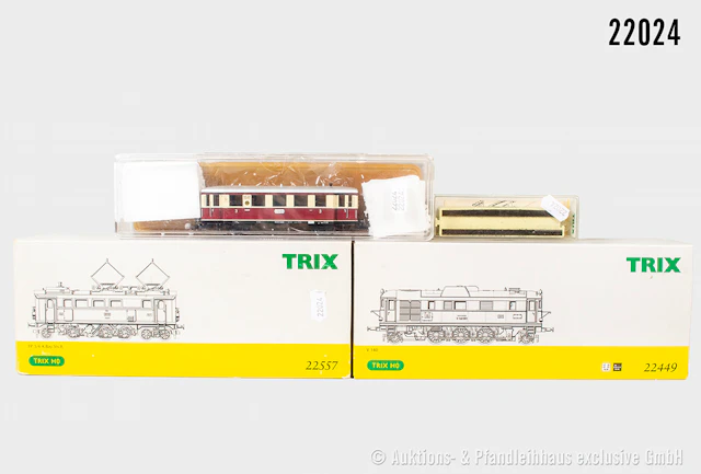 Trix H0: 22449 Diesellok, DRG, V16 101 & 22557 E-Lok EP 3/6 (grün/elfenbein)