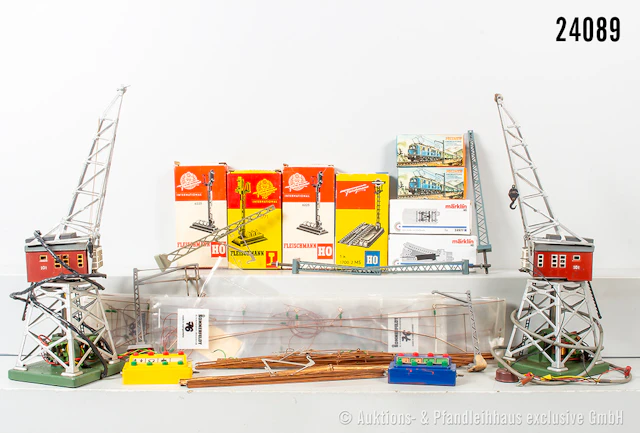 Zubehör überw. Märklin H0: ca. 1x Bananenk. O-Leitungen/-Masten, Signale