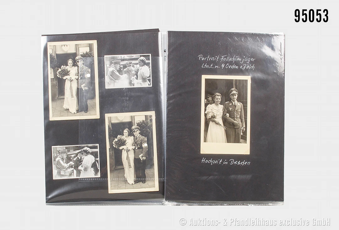 Konv. lose Fotoalbum-Seiten, mit 24 Fotos, überwiegend Portraits