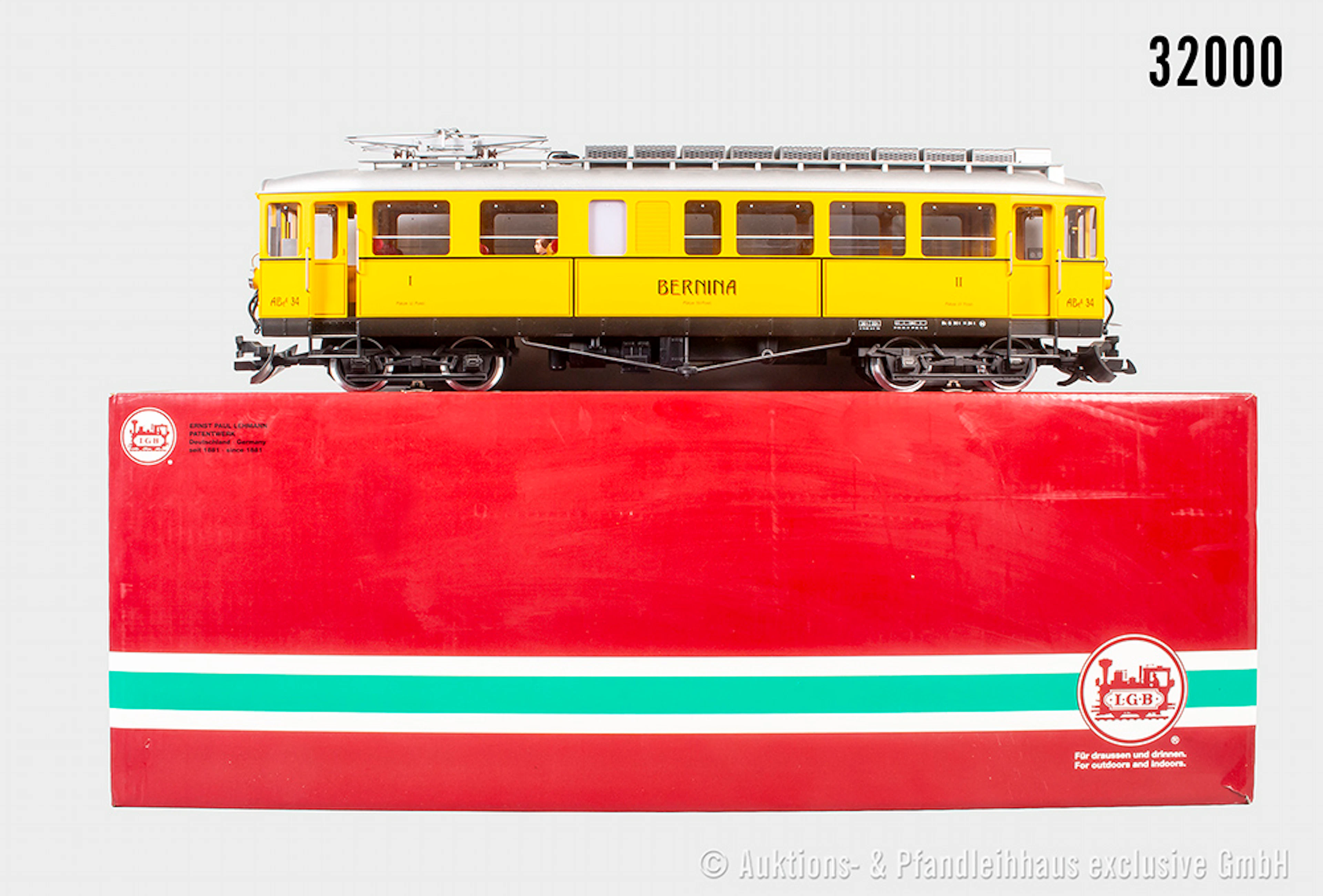 LGB Spur 2m: 21390 E-Triebwagen ?Bernina?, gelb, 1 Figur, 1 Scheinwerferverkleid
