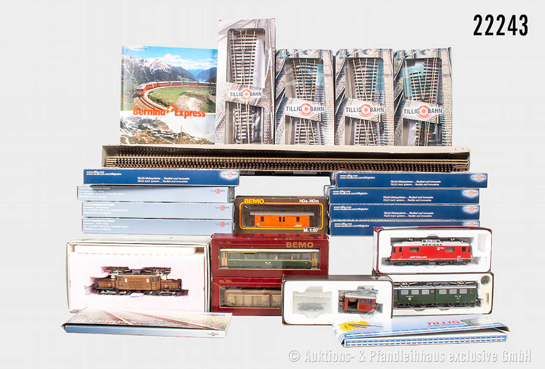 Bemo/Tillig H0m, RhB: 1676 Diesellok, Tm BN 706 & E-Lok Ge 4/4, BN
