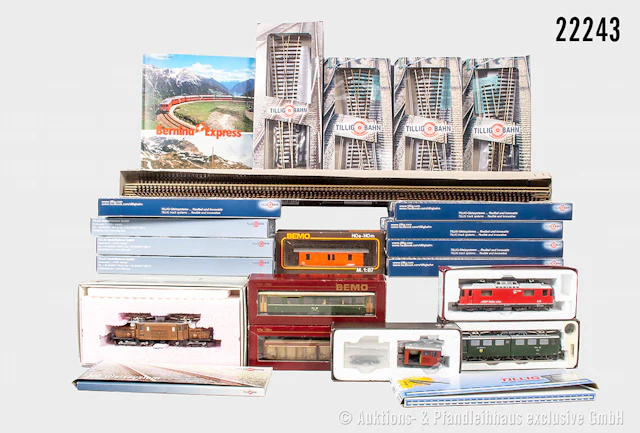 Bemo/Tillig H0m, RhB: 1676 Diesellok, Tm BN 706 & E-Lok Ge 4/4, BN
